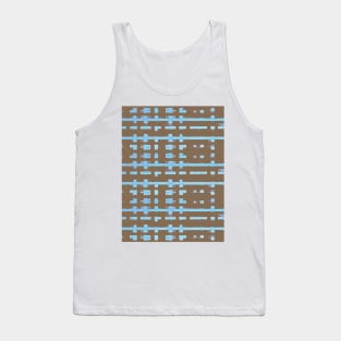 Deconstructed Blue & Brown Plaid Tank Top